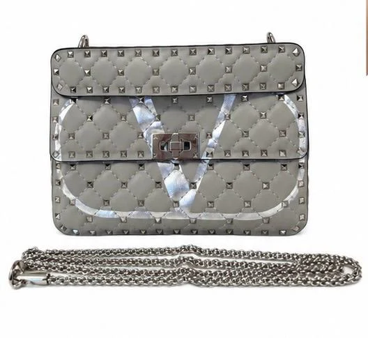 VALENTINO GARAVANI — Rockstud Spike Medium VLogo gris